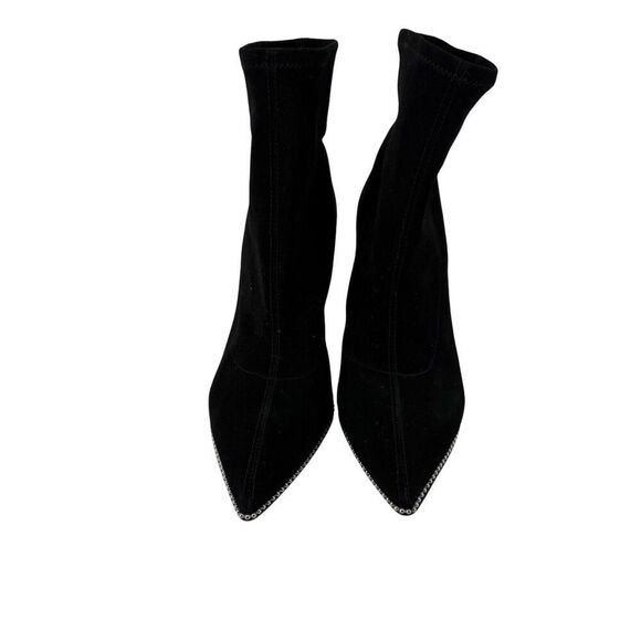 COACH Whitney Bootie Pointed Toe Ankle Boots Black Suede Size 10 B Studded Trim - Picture 3 of 10